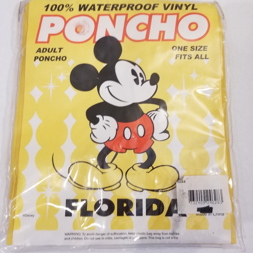 Disney Mickey Mouse Yellow Vinyl Poncho